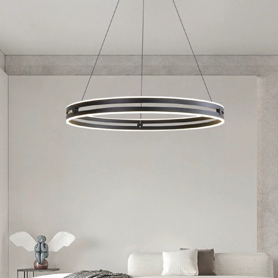 Светильник подвесной черный Elypz, металл, трос 120 см, 80*7.5 см, LED