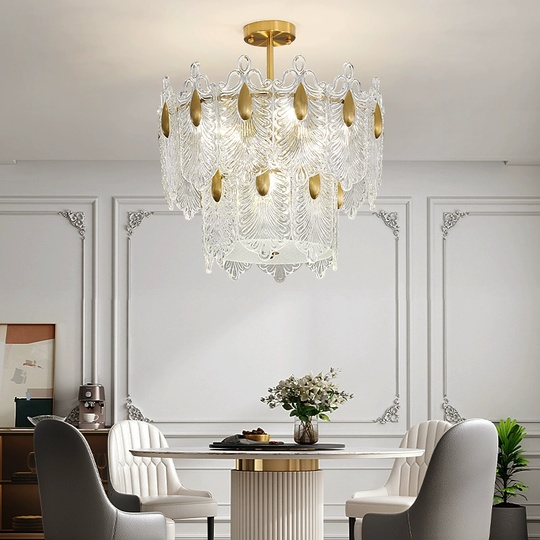 Люстра подвесная, медный, стекло, CHIMES 80*23, металл, E14.