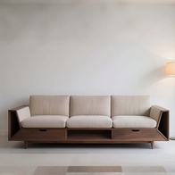 Прямой диван Adrian ясень орех, ткань, 240*85*80 см