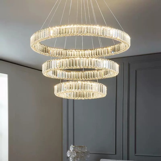 Люстра подвесная CALISKAN 90*150 золотой, хрусталь, металл, LED.