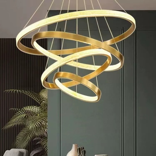 Люстра подвесная, медь, ПММА, APRIL 40*60*80*100 металл, LED.