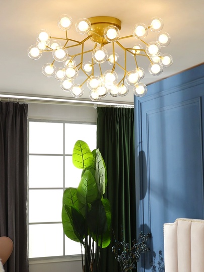 Люстра золотая Elomtra, металл, стекло 90*59 см, G4