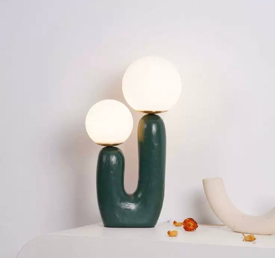 Настольная лампа NOVA 28*48, зеленая, смола