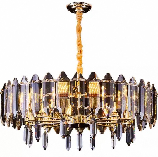 Люстра подвесная, золото, хрусталь, KISS 50*30 металл, E14.