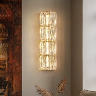 Настенный светильник, БРА AYDIN 15*48, золото, металл, стекло, Е14.