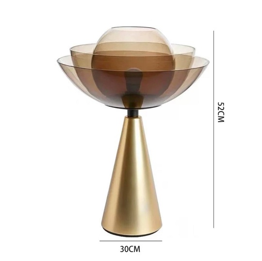 Настольная лампа DINA 30*52, античная бронза, металл, стекло