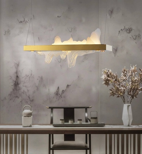 Люстра золотая Virella, металл, 150 см, 150*45 см, светодиодная, led