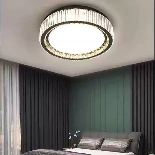Потолочный светильник, хром, кристалл, GRACE 100*13 металл, LED.