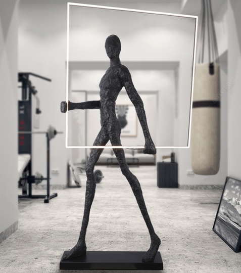 Напольный светильник - торшер черный квадрат. NIM GEO - 98*20*151, LED, 57 Вт