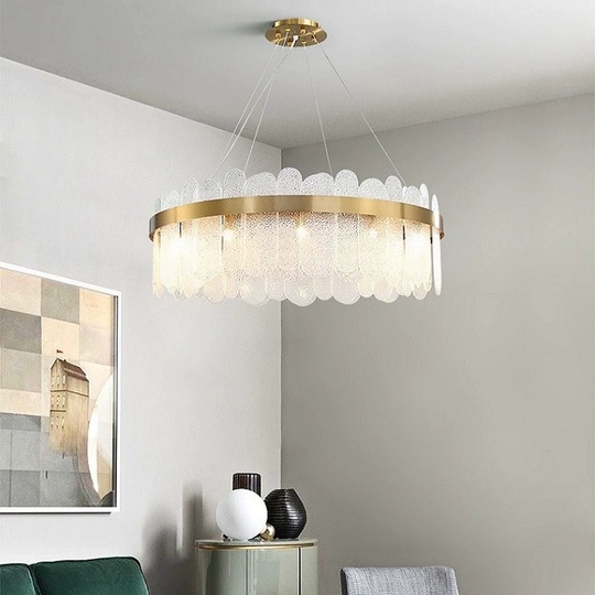 Люстра подвесная, медь, песочно-белый, стекло, DUYGU 100*27, металл, G9.