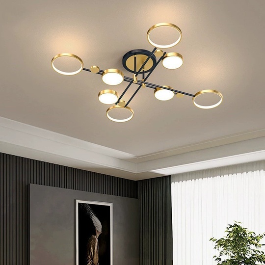 Люстра золотая Aerelix, металл, 126*26 см, светодиодная, LED