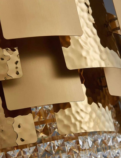 Люстра подвесная золотая Alvirox, металл, хрусталь, 100*66 см, E14