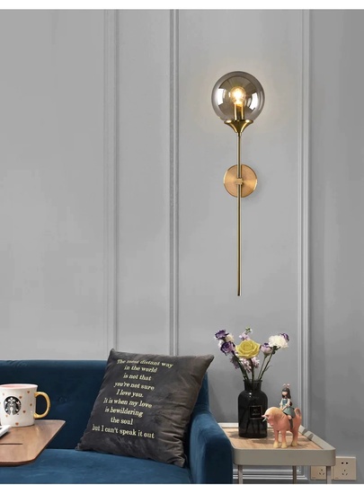 Настенный светильник LOUIS 15*60, бронза, пепельный, металл, Е27.