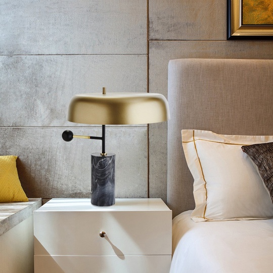 Настольная лампа золотая Everly Quinn, 43*50 см, E27