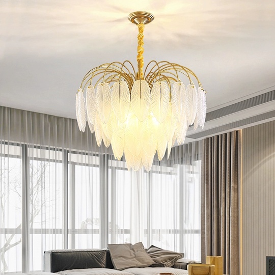 Люстра подвесная FADIME 60*38 золото, стекло, металл, Е14.
