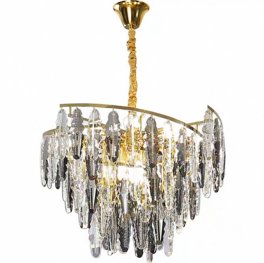 Люстра подвесная, золото, хрусталь, HARISH 60*40 металл, E14.