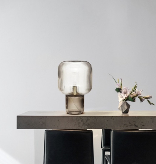 Настольная лампа HUBSCH, стекло, дымчатый
