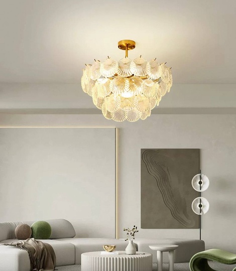 Люстра подвесная, медный, стекло, LUMINOUS 80*37, металл, E14.