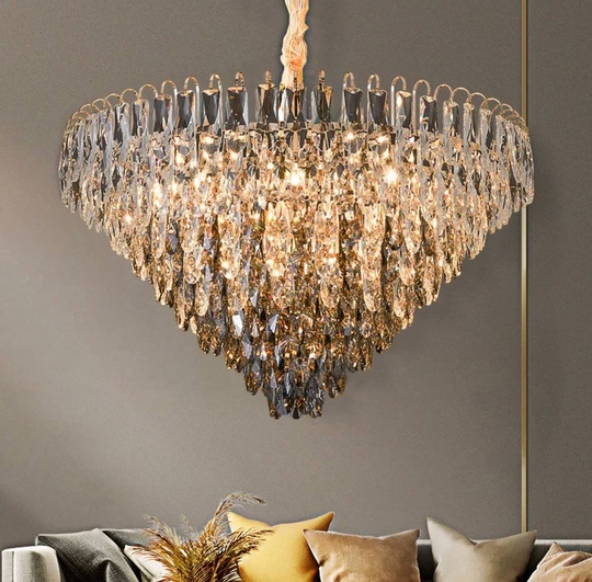 Люстра подвесная ERIM 78*30 золото, кристалл, металл, Е14.