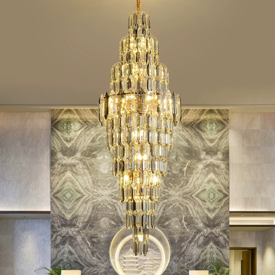 Люстра подвесная, золото, кристалл, FLASH 40*120 металл, E14.