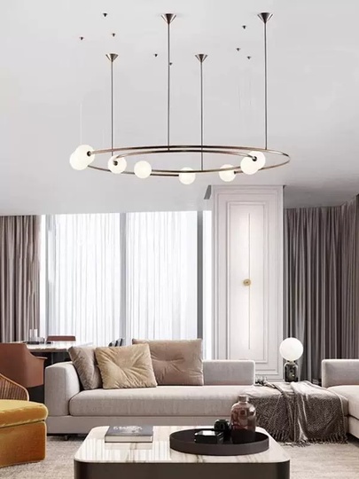 Люстра подвесная, медь, стекло, AIDEN 110*150, металл, G9