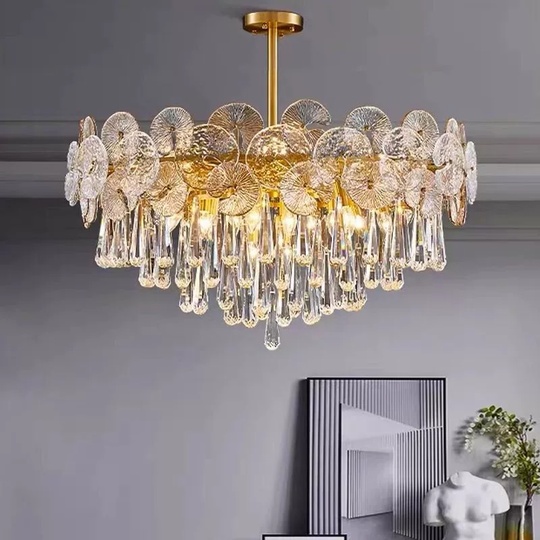 Люстра медная Alivora, медь, трос 50 см, 65*45 см, подвесная, Е14, 7 Вт