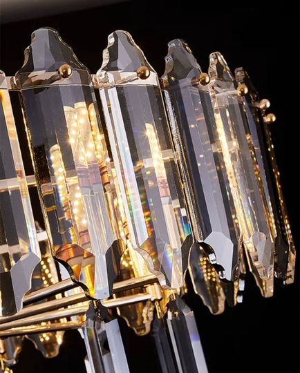 Люстра подвесная ALAGEYIK 40*32 дымчатый, кристалл, металл, Е14.