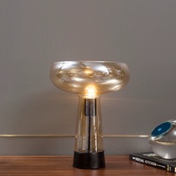 Настольная лампа OLIVER 30*36, коньяк, мрамор, стекло.