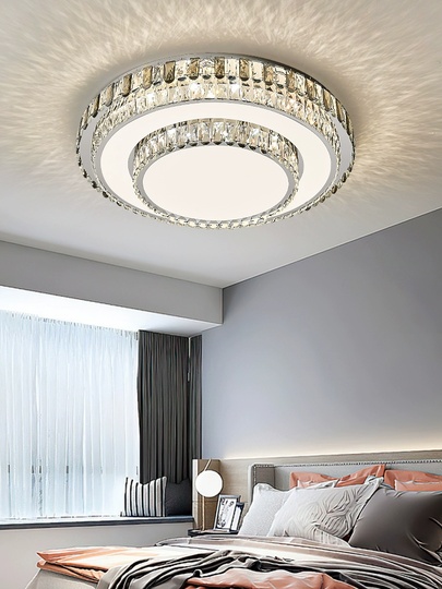 Потолочный светильник, хром, кристалл, MINDY 50*20 металл, LED.