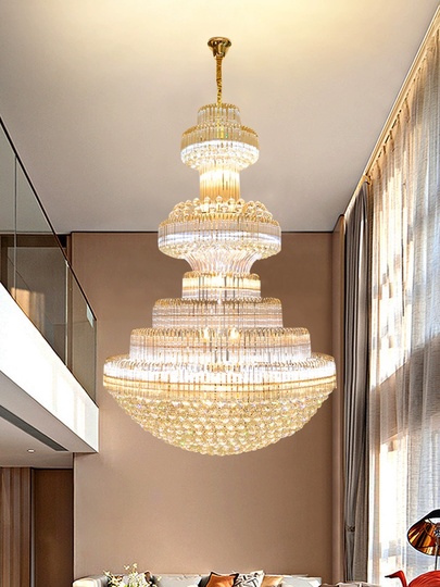 Люстра подвесная, золото, хрусталь, BIMBO 150*220 металл, E14.