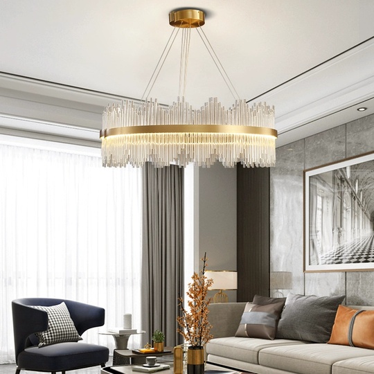 Люстра подвесная, медная, стекло, DICLE 100*26, металл, LED.