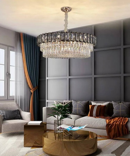 Люстра подвесная BINAY 60*24 золото, хрусталь, металл, E14.