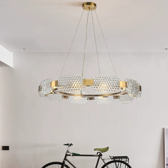 Светильник подвесной бронза Airquix, металл, стекло, трос 100 см, 80*15 см, G9