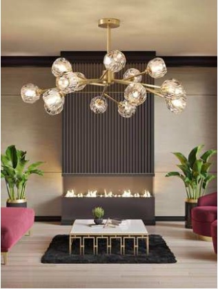 Дизайнерский светильник 40*90 см лампа накаливания, E14, медь, хрусталь