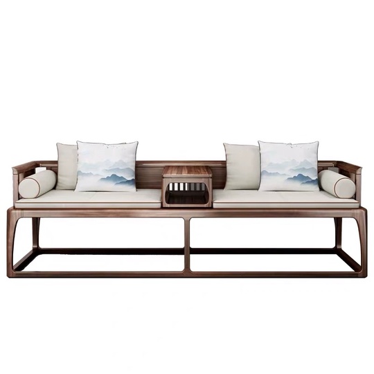 Прямой диван Wilson ореховый, ткань, 198*75*60 см