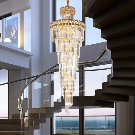 Люстра подвесная, золото, кристалл, MALVIN 100*400 металл, E14.