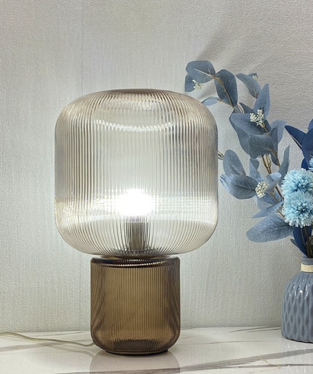 Настольная лампа HUBSCH, стекло, дымчатый