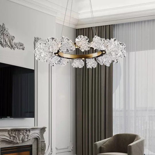 Люстра подвесная медная OKideo, металл, трос 100 см, 60*80 см, LED