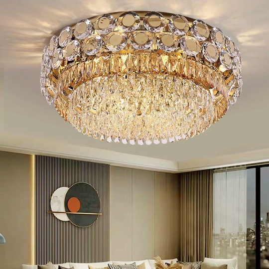 Потолочный светильник, медь, хрусталь, EMMA 80*28 металл, Е14.