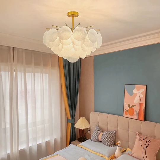 Люстра подвесная, медный, ПММА, LUXURIOUS 45*40, металл, E14.