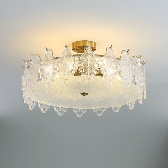 Люстра подвесная, медный, стекло, ANEMONE 50*20, металл, E14.