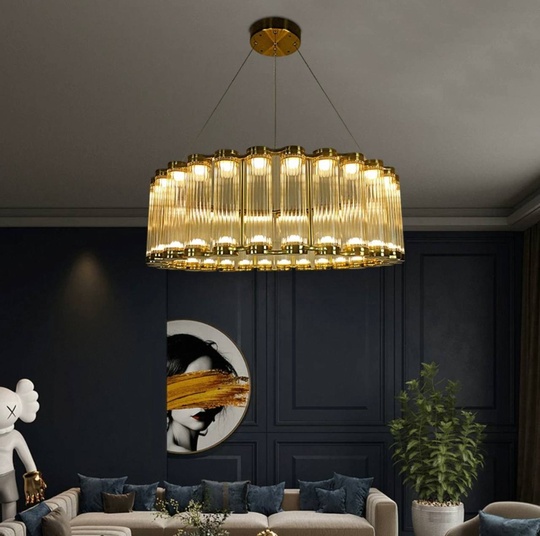 Люстра подвесная, бронза, стекло CEYIZ 100*25, металл, LED.