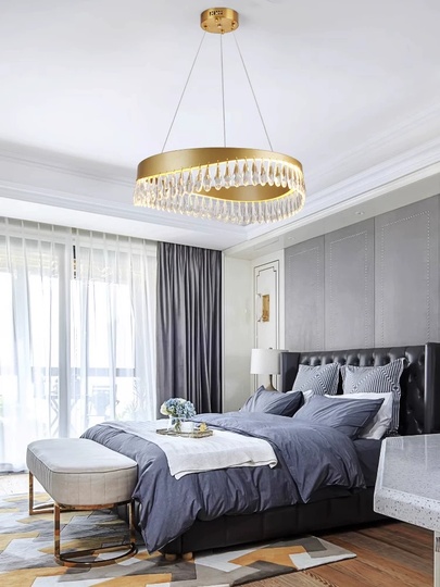 Люстра подвесная, медь, кристалл, GUNHAN 60*25, металл, LED.