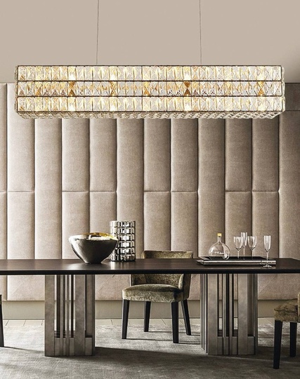 Люстра золотая Elypse, металл, кристалл, 80*17 см, подвесная, E14