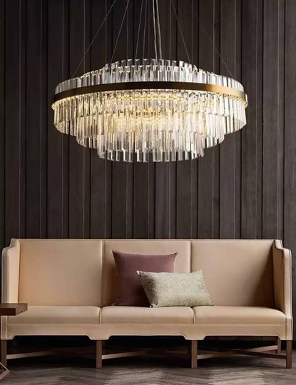 Люстра подвесная, бронза, хрусталь, VINTAGE 60*26, металл, LED.