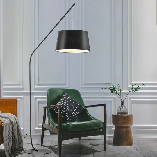 Торшер, черный, Yugla 180*140, светодиодный, E27, металл, ткань