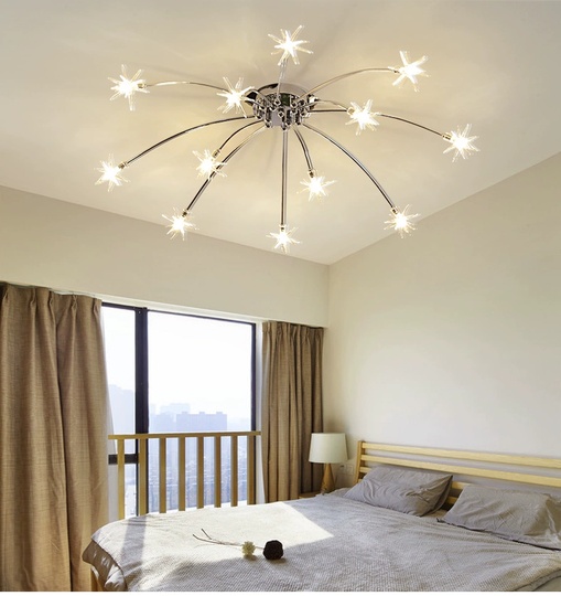 Люстра серебряная Elymbra, металл, стекло, 80*18 см, G4