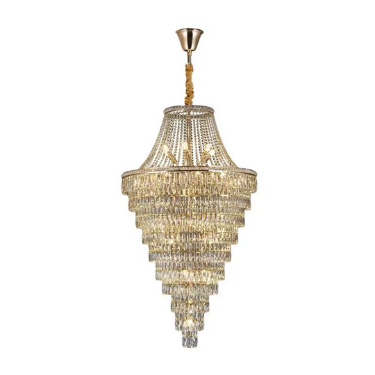 Люстра подвесная, золото, кристалл, VULCAN 80*130 металл, E14.