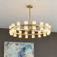 Люстра подвесная, медь, стекло, DINCAY 80*45, металл, G4.