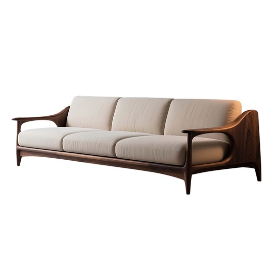 Прямой диван Elizabeth темный орех, ткань, 240*85*80 см